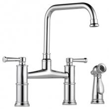 Brizo Canada 62525LF-PC - Two Handle Bridge Kitchen Faucet With Spray