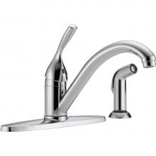 Delta Canada 400-DST - 134 / 100 / 300 / 400 Series Single Handle Kitchen Faucet with Spray