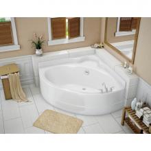 Maax Canada 140111-001-002-000 - VO5050 5 FT 51.5 in. x 51.5 in. Corner Bathtub with Whirlpool System Center Drain in White