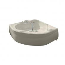 Maax Canada 100041-055-004 - Kashmir 59.75 in. x 59.75 in. Corner Bathtub with Aerofeel System Center Drain in Bone