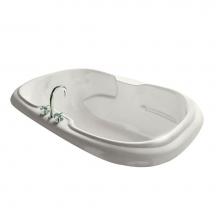 Maax Canada 100075-055-007-100 - Calla 65.75 in. x 41.5 in. Drop-in Bathtub with Aerofeel System Center Drain in Biscuit