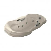 Maax Canada 100082-055-004 - Palace 71.5 in. x 37.25 in. Drop-in Bathtub with Aerofeel System End Drain in Bone