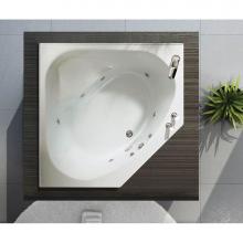 Maax Canada 100875-002-001 - Tandem 54.125 in. x 54.125 in. Corner Bathtub with Without tiling flange, Center Drain Drain in Wh