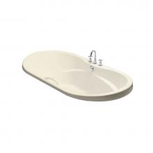 Maax Canada 102757-004-004-100 - Living 72 in. x 42 in. Drop-in Bathtub with Hydromax System Center Drain in Bone