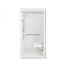 Maax Canada 105084-S-000-001 - 3636S 43 in. x 38.5 in. x 82.25 in. 3-piece Shower with No Seat, Center Drain in White