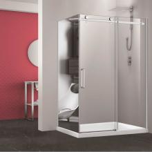 Zitta Canada DBL4800ASTC21+DBL3600PSTG25 - Bellini 48 chrome straight shower door+Bellini 36 chrome MIRROR  LEFT straight side panel