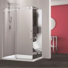 Zitta Canada DBL4800ASTC21+DBL3600PSTH25 - Bellini 48 chrome straight shower door+Bellini 36 chrome MIRROR  RIGHT straight side panel