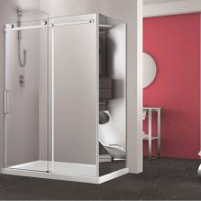 Zitta Canada DBL4800WSTC21+DBL3600PSTH25 - Bellini 48 straight shower door wall closing chrome clair+Bellini 36 chrome MIRROR RIGHT straight