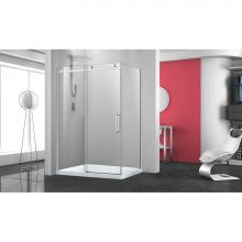 Zitta Canada DBL5400ASTC21+DBL3600PSTX21 - Bellini 54 chrome straight shower door + Bellini 36 chrome clear straight side panel