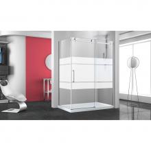 Zitta Canada DBM4800ASTG24+DBM3200PSTG24 - Bellini 48'' chrome FROST patern LEFT shower + Bellini 32'' chrome FROST pater