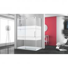 Zitta Canada DBM4800ASTH24+DBM3200PSTH24 - Bellini 48'' chrome FROST Pattern RIGHT shower + Bellini 32'' chrome FROST pat