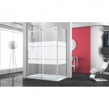 Zitta Canada DBM4800WSTG24+DBM3200PSTH24 - Bellini 48'' chrome FROST patern LEFT shower closing WALL + Bellini 32'' chrom