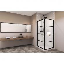 Zitta Canada DMT3200ASTA76+DMT3200PSTX76 - Materia 32'' straight shower door black framed + Materia 32'' straight return