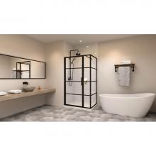 Zitta Canada DMT4200ASTA76+DMT3600PSTX76 - Materia 42'' straight shower door black framed + Materia 36'' straight return