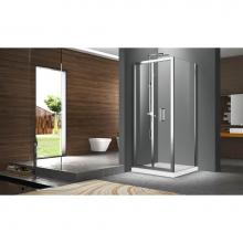 Zitta Canada DNU3200ASTC21+DNU3200PSTX21 - Nauha 32chrome clear straight shower door + Nauha 32 chrome clear straight return panel