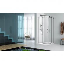 Zitta Canada DPA4242NCAD21 - Piazza 42'' x 42'' chrome clear square corner shower door