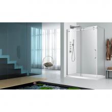 Zitta Canada DPA4800ASTC21+DPA4200PSTX21 - Piazza 48 chrome clear straight shower door + Piazza 42 chrome clear straight return panel