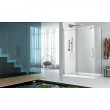 Zitta Canada DPA5400AANC21+DPA3600PSTX21 - Piazza 54 chrome clear angle straight shower door + Piazza 36 chrome clear straight return panel