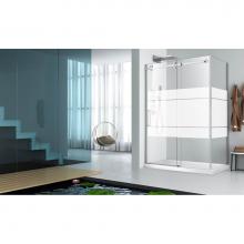 Zitta Canada DPB4800WSTG24+DPB3200PSTH24 - Piazza 48'' chrome FROST patern LEFT shower closing WALL + Piazza 32'' chrome