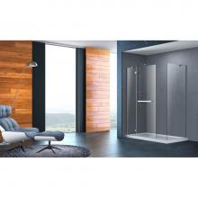 Zitta Canada DVS4000DSTA21+DVS3200PSTX21 - Vista 40 shower door chrome clear + Vista 32 chrome clear straight return panel