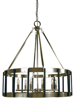 Framburg 4668 PN/MBLACK - 6-Light Polished Nickel/Matte Black Pantheon Pendant