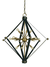 Framburg 4820 PN/MBLACK - 16-Light Polished Nickel/Matte Black Axis Foyer Chandelier