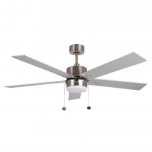 HOMEnhancements 21276 - 5-Blade 52" NK Modern Cylinder Fan Silver/Walnut Blades Pull Chain 3K, 4K, 5K