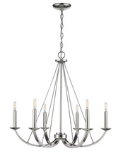 HOMEnhancements 70004 - Vivio- Kaila 6-Light Chandelier- Polished Nickel Finish