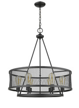 HOMEnhancements 70022 - Vivio Elza 6-Light Cage Pendant - Matte Black