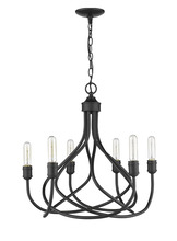 HOMEnhancements 70058 - Vivio- Tara 6-Light Chandelier- Matte Black Finish