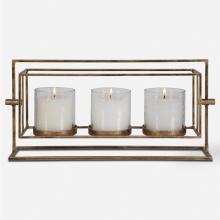 Uttermost 18107 - Uttermost Wenman Gold Triple Candleholder