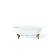 Cheviot Products Canada 2170-WW-0-PB - Regal Tub, 68'', White, Flat, Polished Brass Shaughnessy Feet