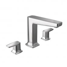 Moen Canada TS955 - Via Two-Handle Deck Mounted Modern Roman Tub Faucet, Valve Required, Chrome