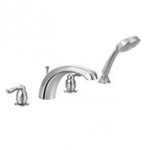 Moen Canada T991 - Chrome two-handle low arc roman tub faucet includes hand