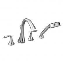 Moen Canada T944 - Eva Chrome Two-Handle High Arc Roman Tub Faucet Includes Hand Shower