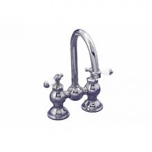 Strom Living P0629C - Chrome 4apos;apos; Ctr Columbia Lav Set W/Gooseneck Spout &amp; Porcelain Leve