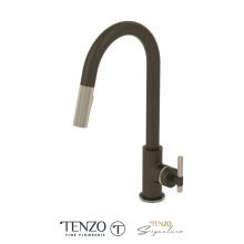 Tenzo BE130-F-MB-SS - Single-Handle Kitchen Faucet Bellacio With Pull-Down & 2-Function Hand Shower Matte Black / St