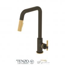 Tenzo BE131-C-MB-BG - Single-Handle Kitchen Faucet Bellacio With Pull-Down & 2-Function Hand Shower Matte Black / Br