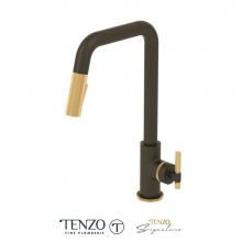 Tenzo BE131-F-MB-BG - Single-Handle Kitchen Faucet Bellacio With Pull-Down & 2-Function Hand Shower Matte Black / Br