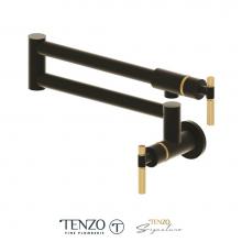 Tenzo BE160-F-MB-BG - Pot Filler Faucet Bellacio Matte Black / Brushed Gold