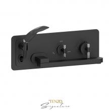 Tenzo F-BET74-C-MB-CR - Trim for wall mount tub faucet with swivel spout Bellacio-C matte black/chrome