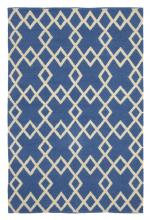 Company C Rugs 19011-BLUE-4X6 - CRISSCROSS FLATWEAVE RUG-CAPRI BLUE 4X6