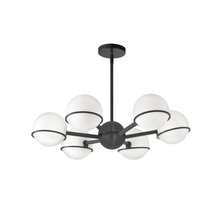 Dainolite SOF-286C-MB - 6 Light Halogen Chandelier, Matte Black with White Opal Glass