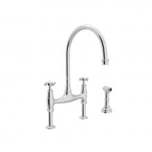 Perrin & Rowe U.4718X-APC-2 - Georgian Era™ Bridge Kitchen Faucet With Side Spray