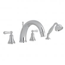 Perrin & Rowe U.3648LS-APC - Georgian Era™ 4-Hole Deck Mount Tub Filler With C-Spout