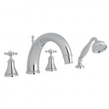 Perrin & Rowe U.3649X-APC - Georgian Era™ 4-Hole Deck Mount Tub Filler With C-Spout