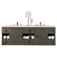 James Martin Furniture 860-V60D-SOK-3EJP - Sonoma 60'' Double Vanity, Silver Oak w/ 3 CM Eternal Jasmine Pearl Quartz Top