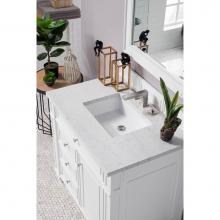 James Martin Furniture 157-V36-CWH-3EJP - Bristol 36'' Single Vanity, Cottage White, with  3 CM Eternal Jasmine Pearl Quartz Top w