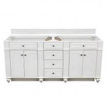 James Martin Furniture 157-V72-CWH - Bristol 72'' Double Vanity, Cottage White