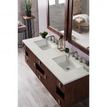 James Martin Furniture 860-V60D-CFO-3EJP - Sonoma 60'' Double Vanity, Coffee Oak, w/ 3 CM Eternal Jasmine Pearl Quartz Top